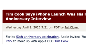 庫克盛贊iPhone發(fā)布為摯愛“蘋果時刻”