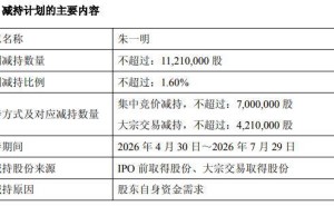 兆易創(chuàng)新實(shí)控人朱一明擬減持不超1121萬(wàn)股 個(gè)人資金需求下套現(xiàn)約28億